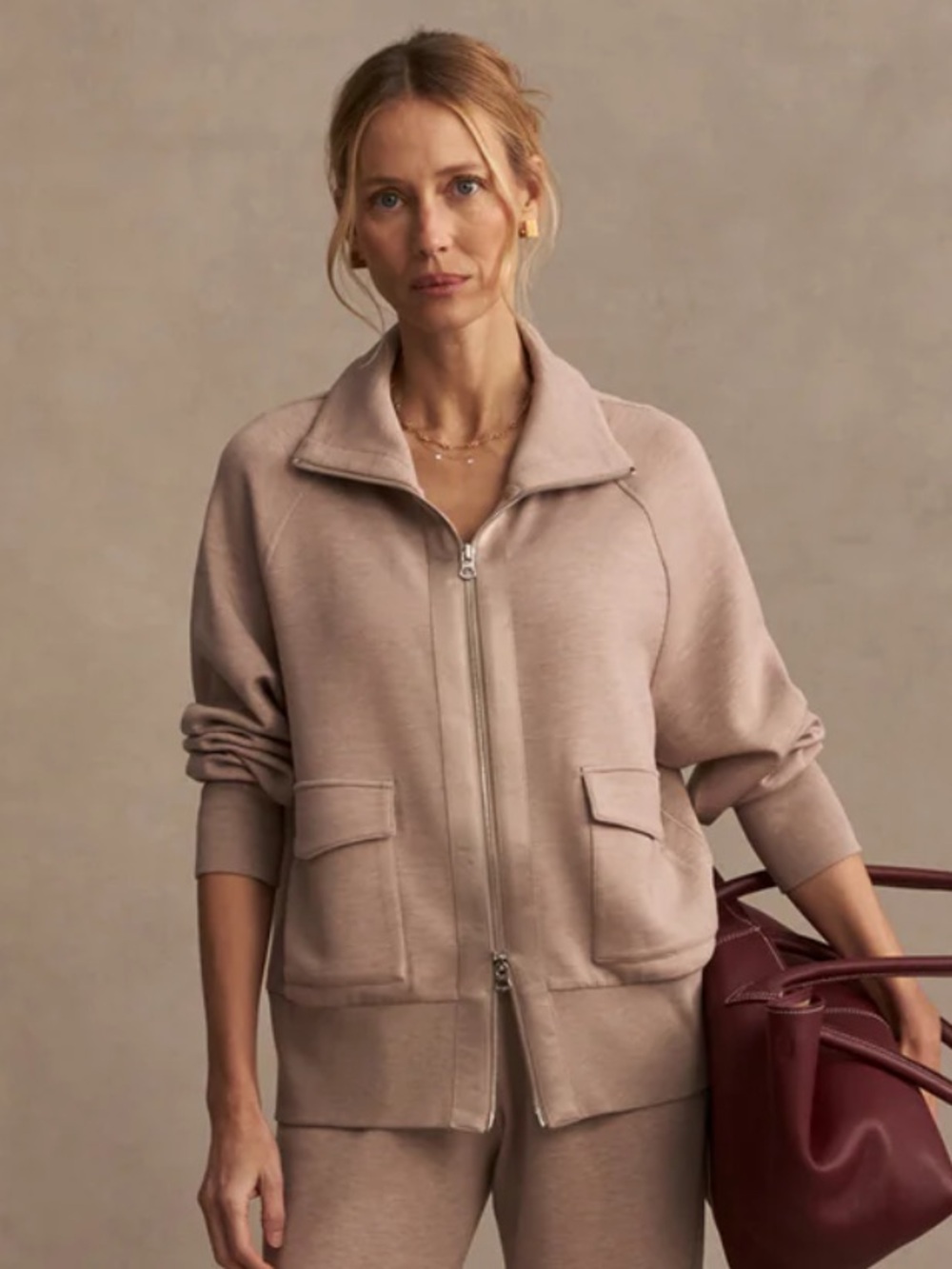 Varley Double Soft Roxbury Zip-Through Sweatshirt